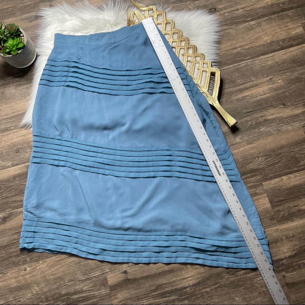 Soft Surroundings Asymmetrical Pleated Blue Skirt - Picture 7 of 12